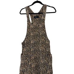 MINKPINK Leopard Print Corduroy Overall Mini sz M